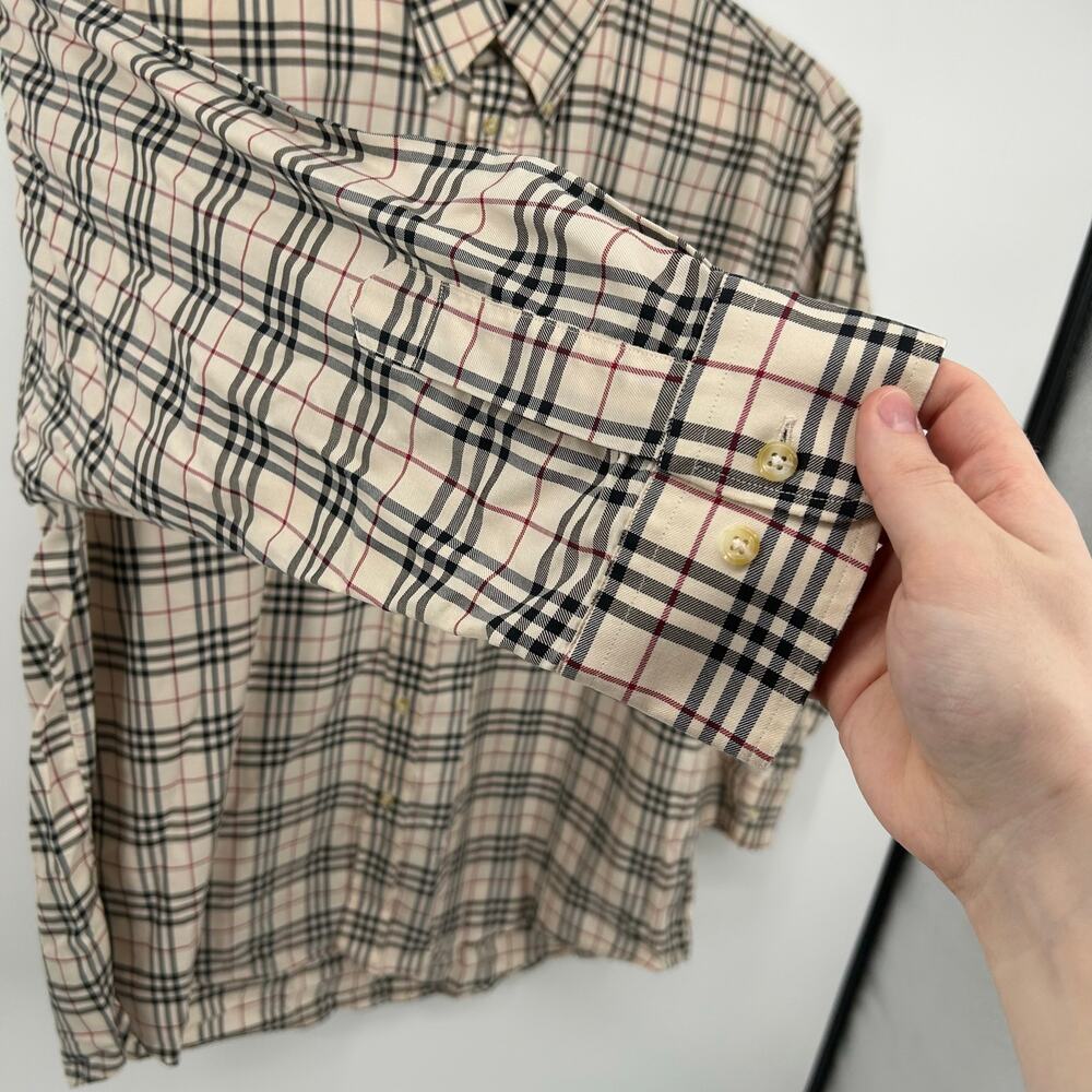 Vintage Men's Burberry London Micro Nova Check Button Up Shirt 3XL 63620 - Picture 6 of 10